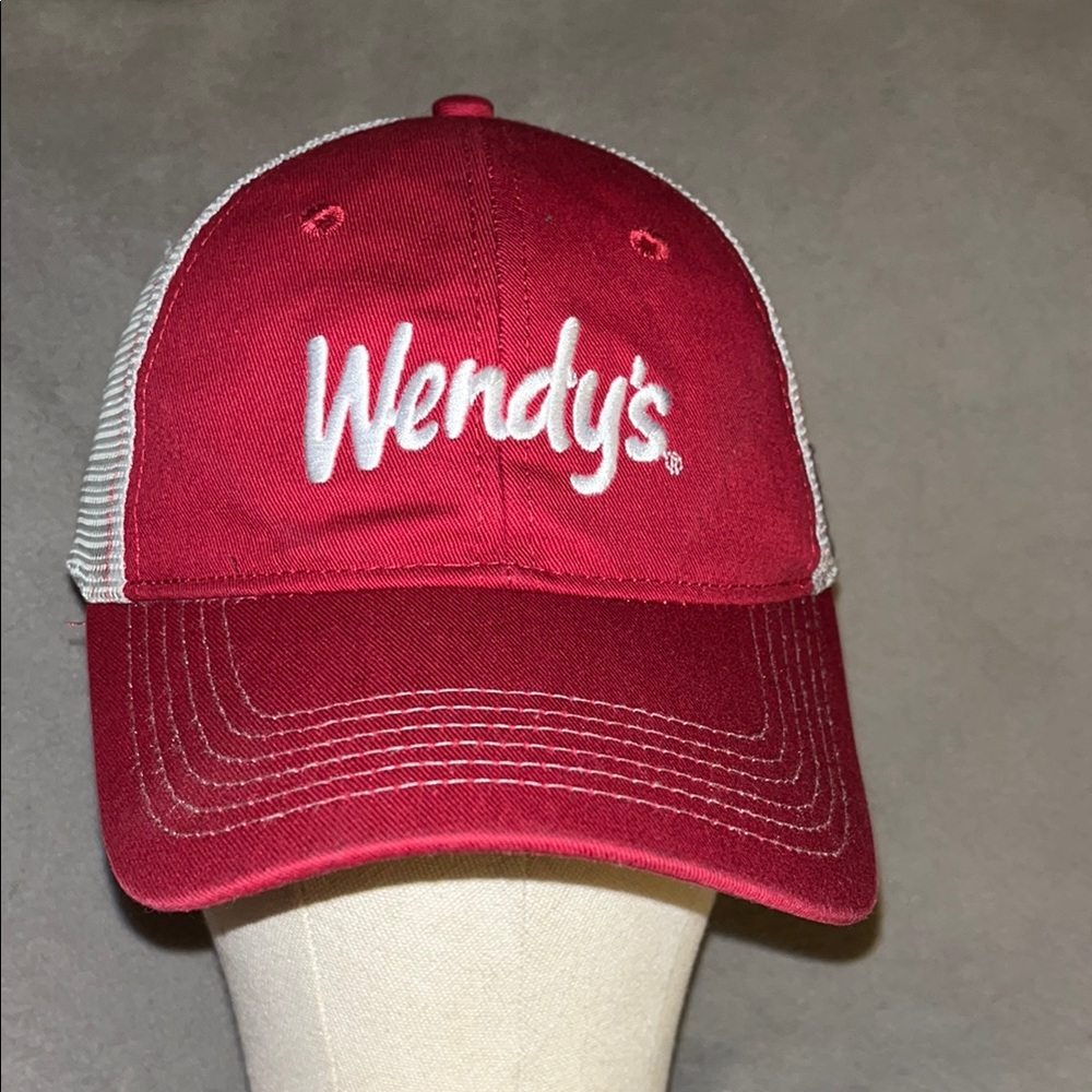 Wendy’s Red and White Mesh Snap Back Cap